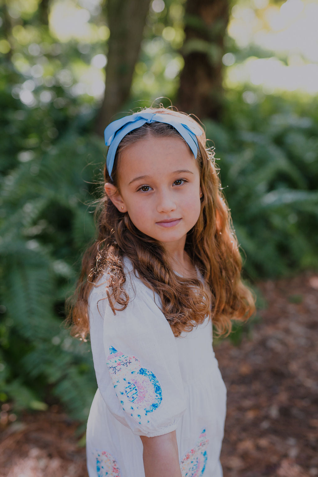 Bandeau Luxe Grosgrain Light Blue Bow Headband