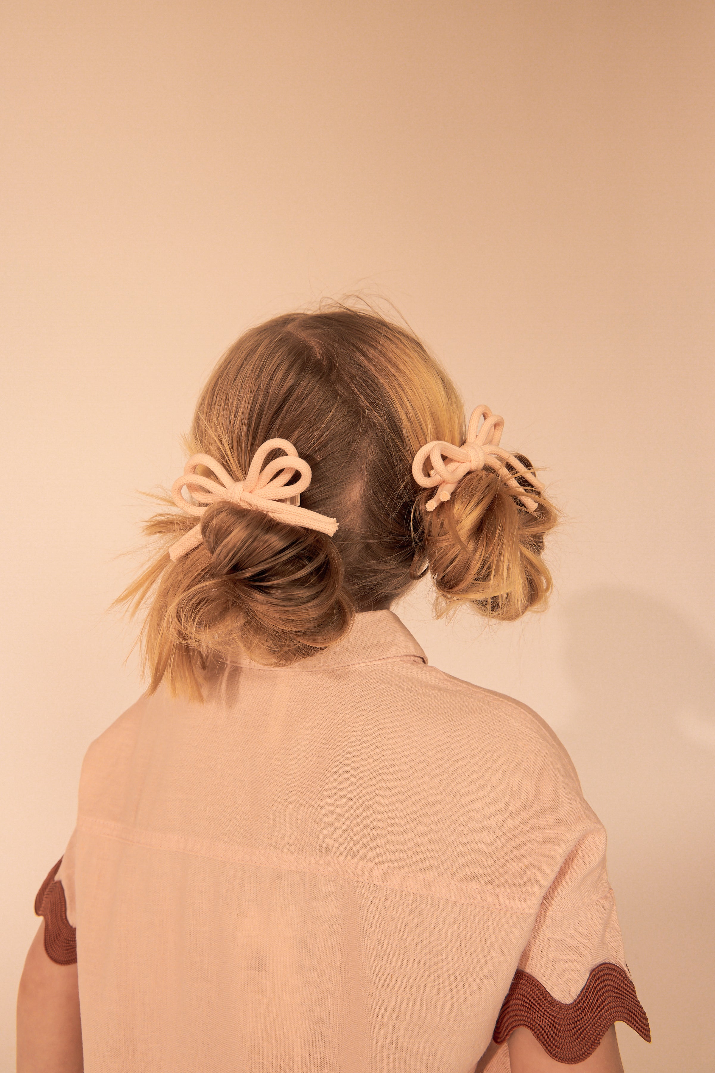 Knot Blush Bow Clip Set