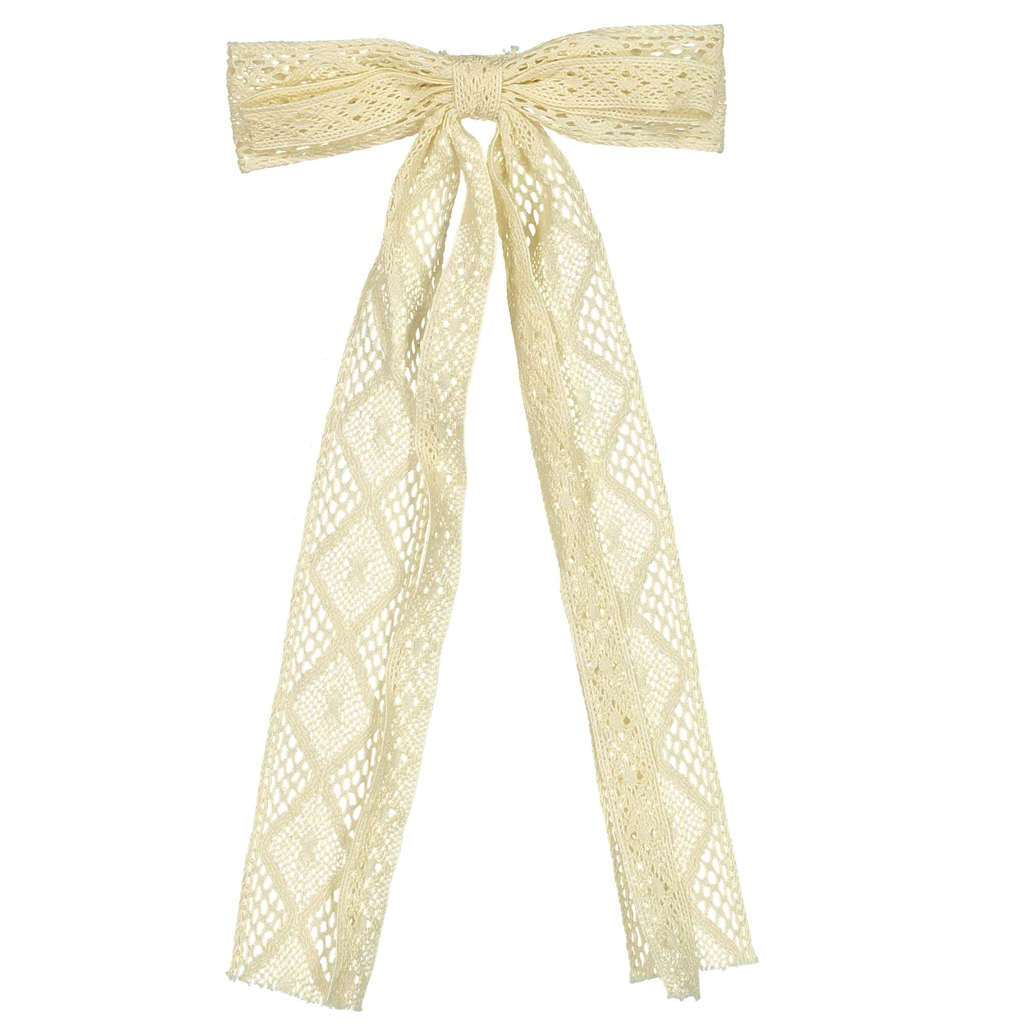 Knot Butter Lace Ribbon Bow Clip