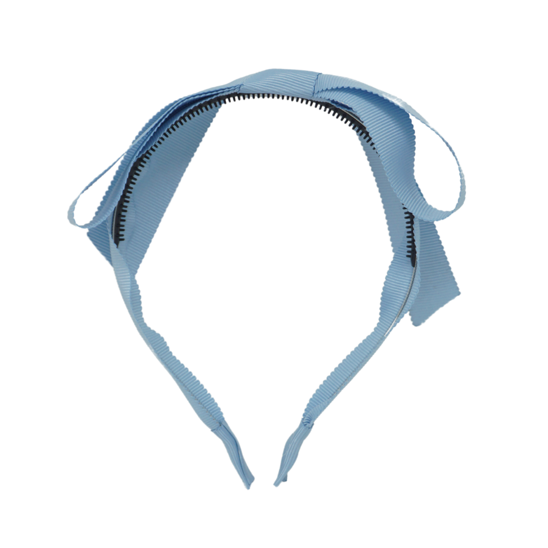 Bandeau Luxe Grosgrain Light Blue Bow Headband