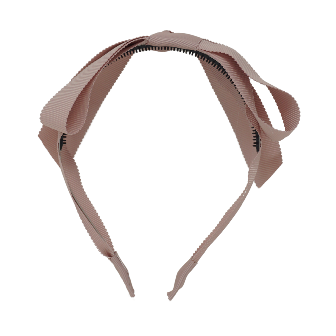 Bandeau Luxe Grosgrain Mauve Bow Headband